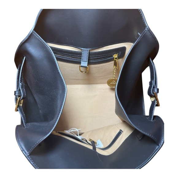 SANTAELLA Black Leather Valentina Tote Bag NWT - Picture 8 of 16